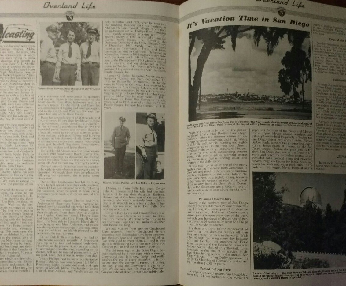 Vtg 1948 ‘Overland Life” Greyhound Bus Lines Magazine Advertising Brochure Promo
