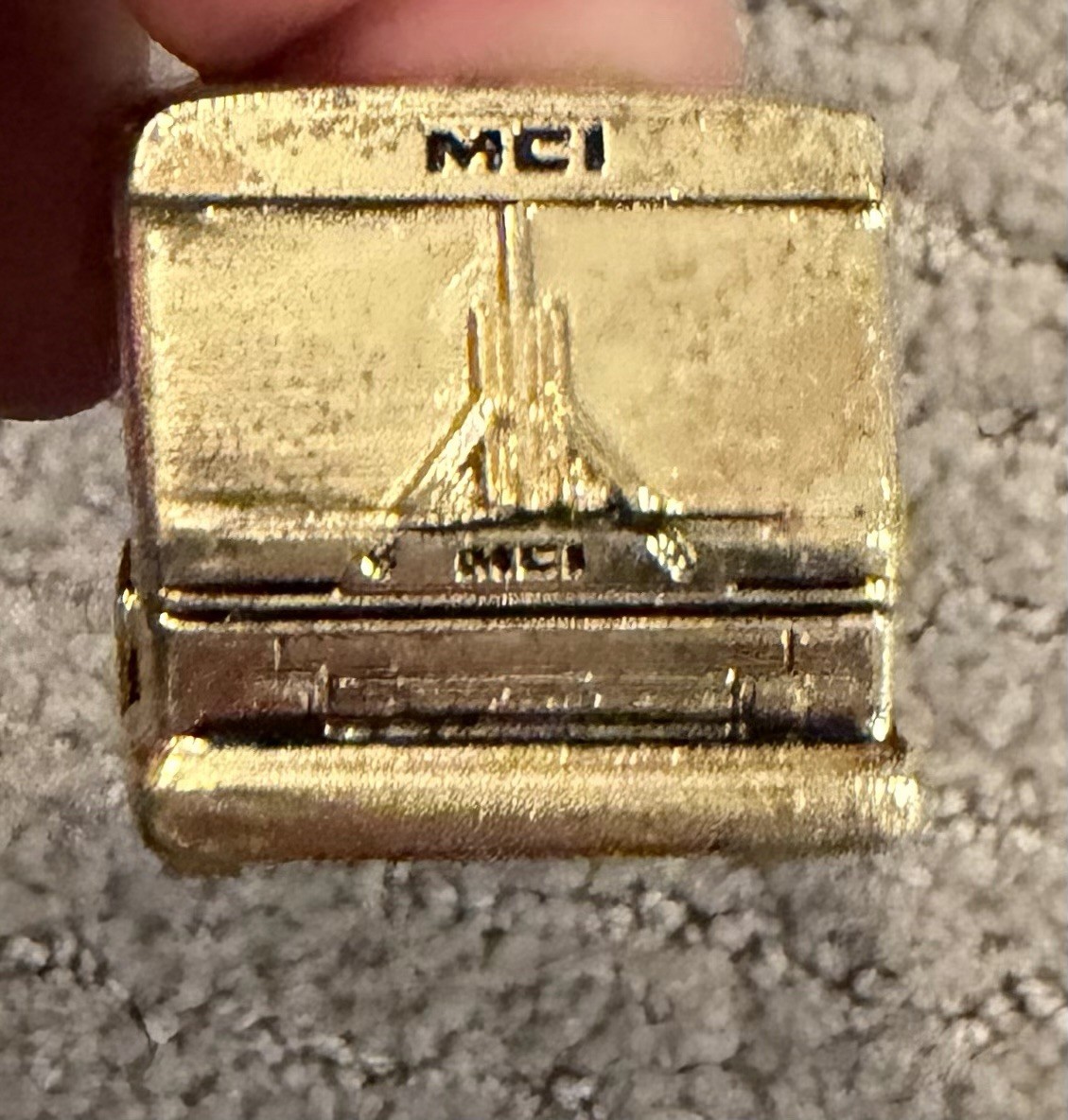Gold Tone MCI Bus Very Rare Item Moto Coach Industries