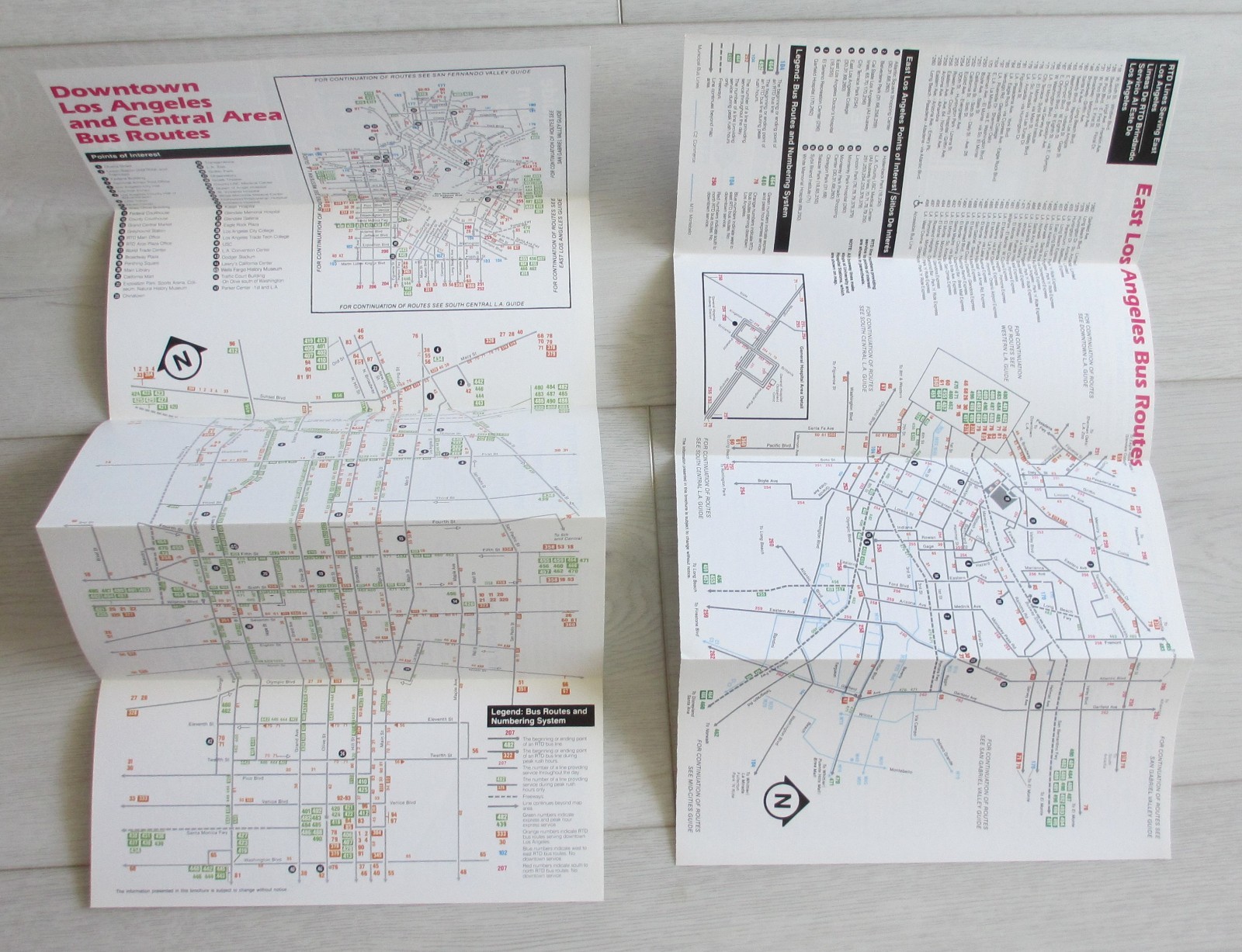 Lot of 4 Vintage 1980s Los Angeles RTD Bus Guides Maps San Gabriel Valley CA