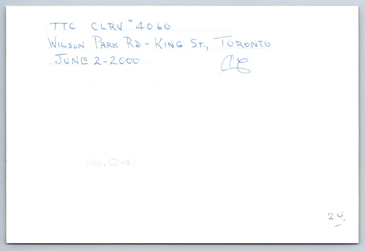 TTC CLRV Streetcar #4060 Wilson Park Rd, King Street Toronto Fujifilm 4×6 Print