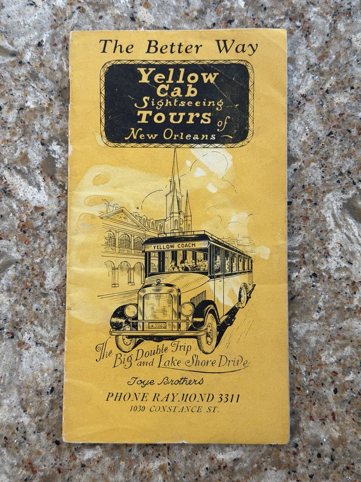 Vintage Travel Brochure 1929 Yellow Cab NEW ORLEANS Sightseeing Tours