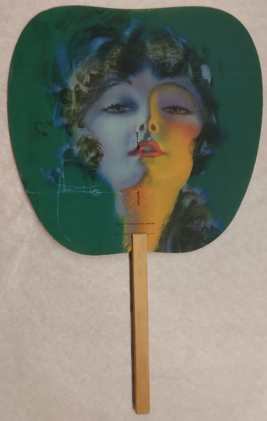 1931 Hand Fan for Chicago Southern Limited Bus Schedule – Illus. Rolf Armstrong