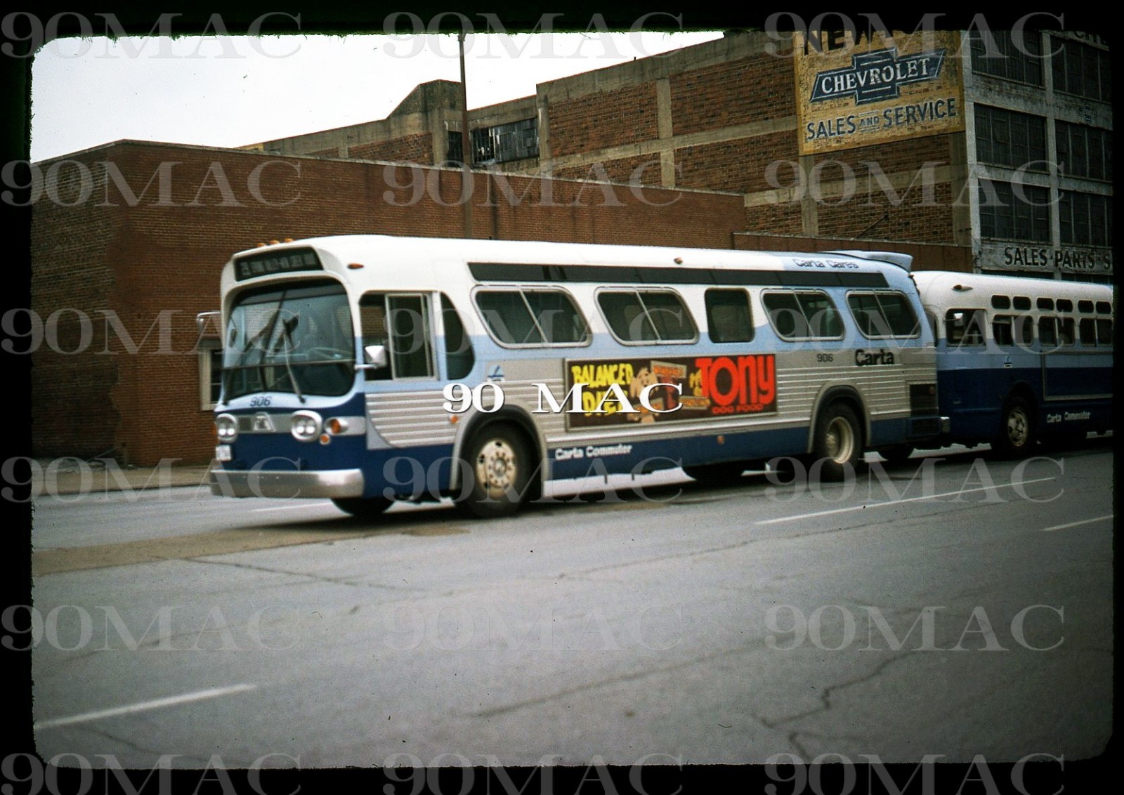 CARTA. GM COACH BUS #906. Chattanooga (TN). Original Slide 1975.