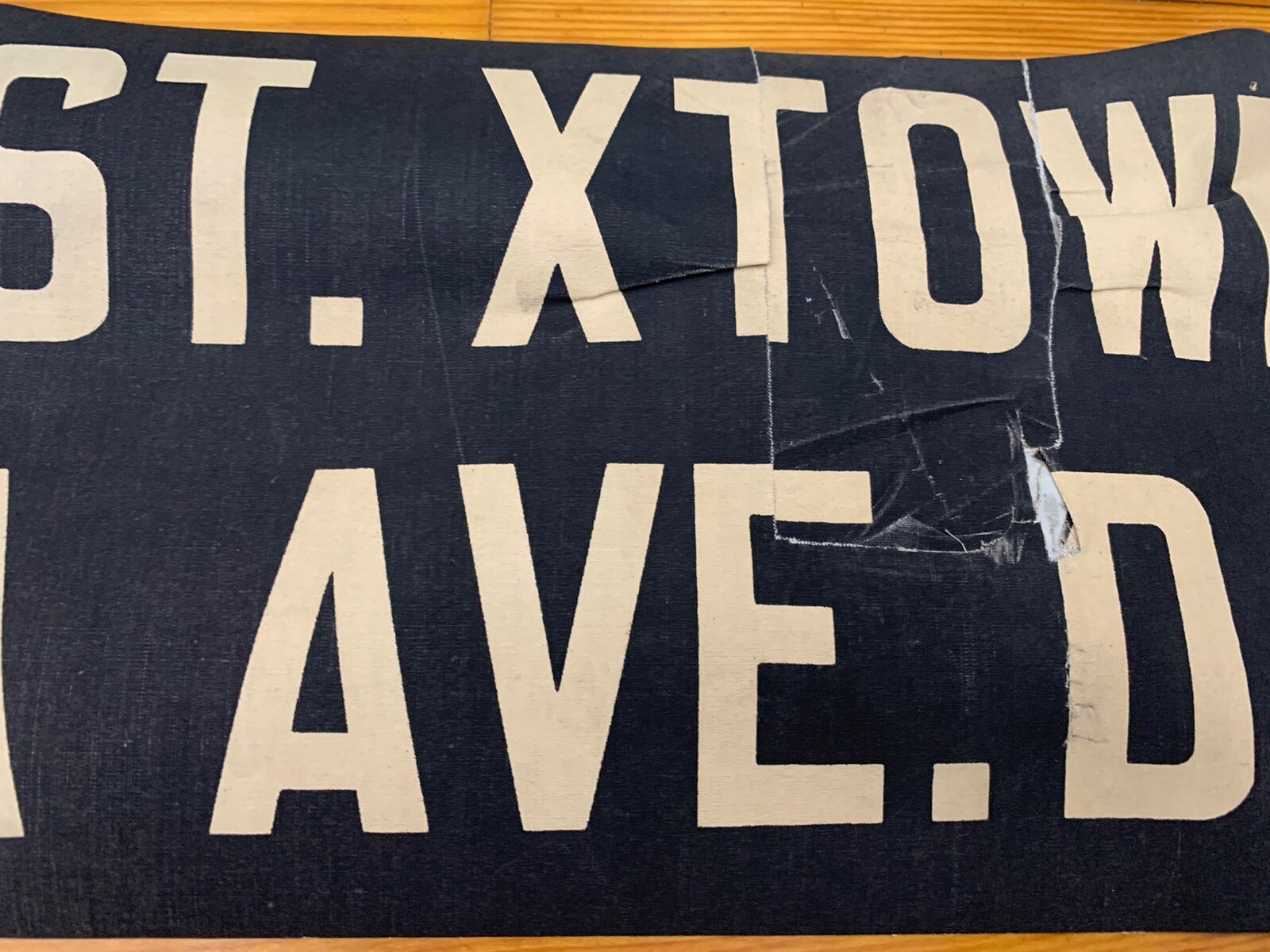 NYC BUS ROLL SIGN MANHATTAN 14TH STREET AVENUE D (REPAIR) CROSSTOWN UNION SQUARE