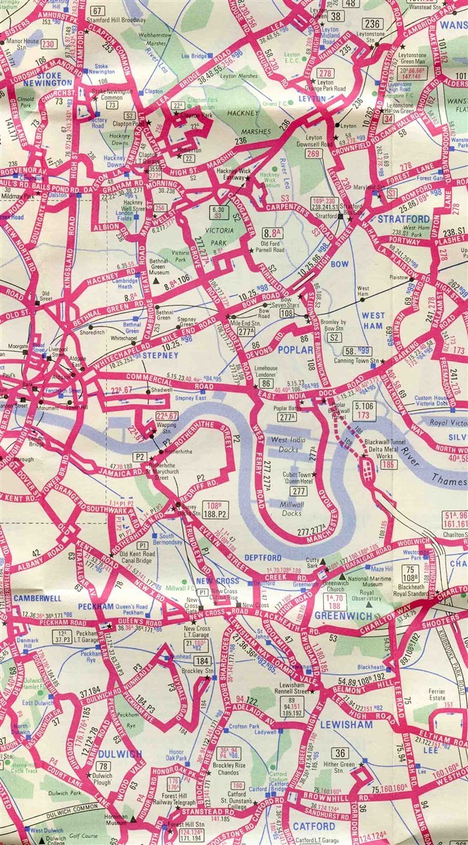 London Buses Map and List of Routes London Transport 1975