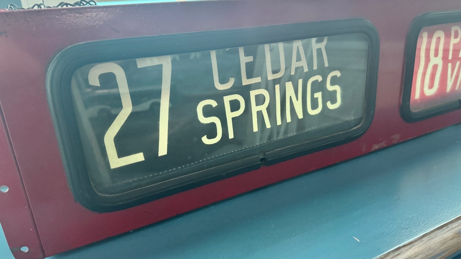 Vintage DALLAS BUS ROLLING SIGN BOX SMU PARKLAND BALLPARK FAIR-PARK LOVE FIELD