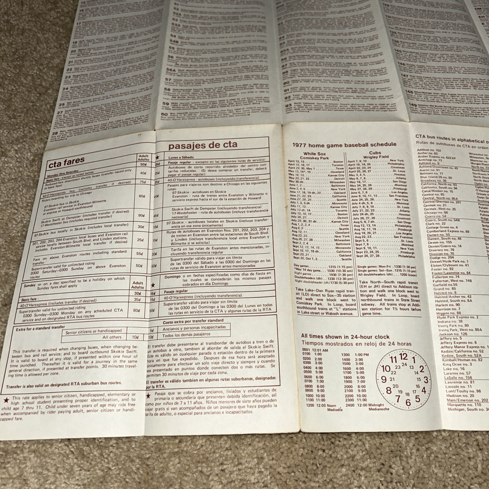 Spring 1977 CTA – CHICAGO TRANSIT AUTHORITY MAP showing CTA Bus and Subway Lines