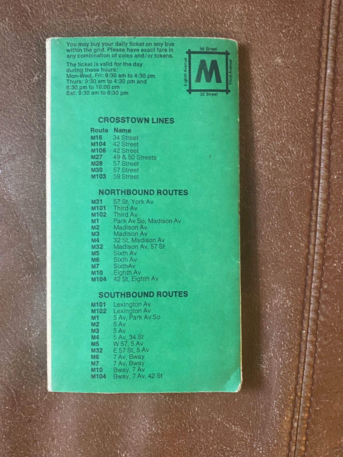 Manhattan New York City Bus Guide Transit MTA Map 1974 Revised 1976 Vintage