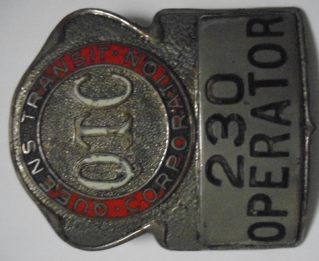 Rare Queens Transit Corporation Numbered Bus Drivers Badge New York City History