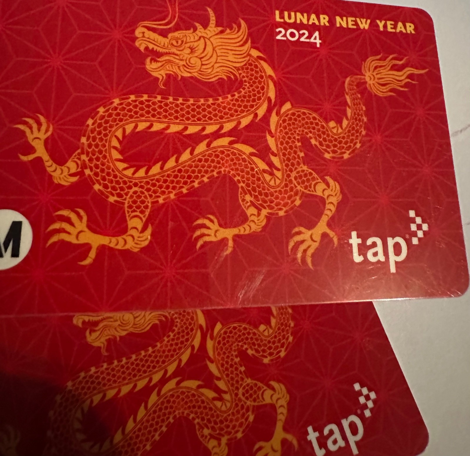Metro TAP Lunar New Year 2024 Dragon Red Bus Subway Transit Limtd NOT Loadable