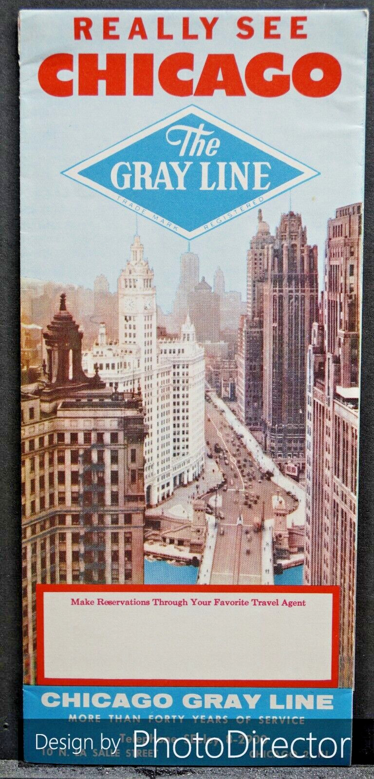 1948 Really See Chicago Gray Line Bus Route Map