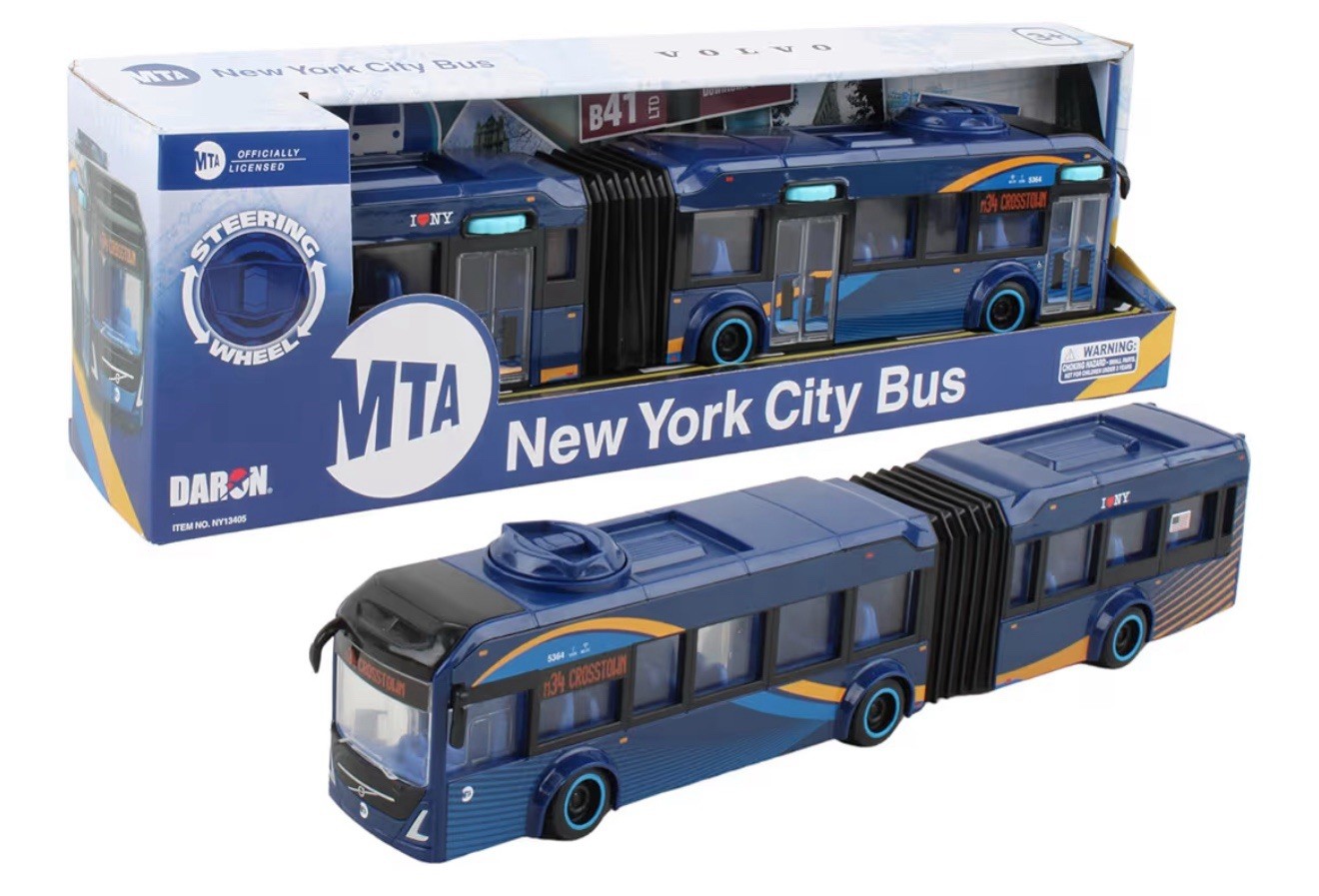 Daron MTA New York City Double Blue Bus 16″ Articulated Double Bus RT8571