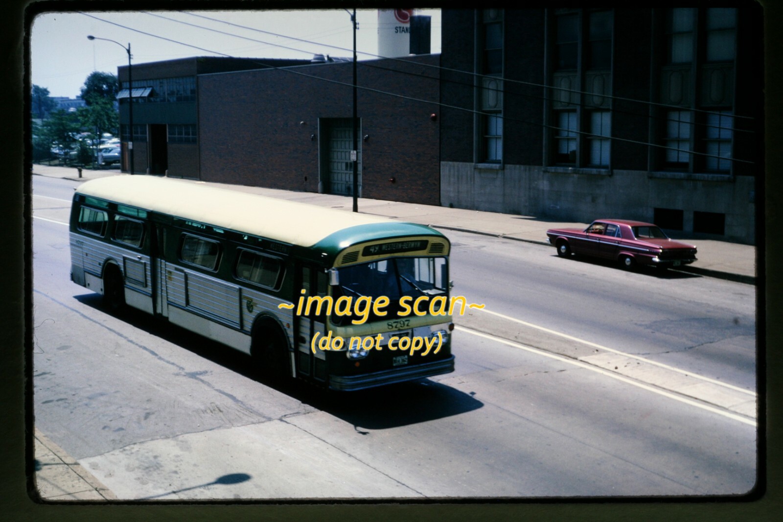 CTA Chicago Transit Bus 8797 in 1965, Kodachrome Slide h16b