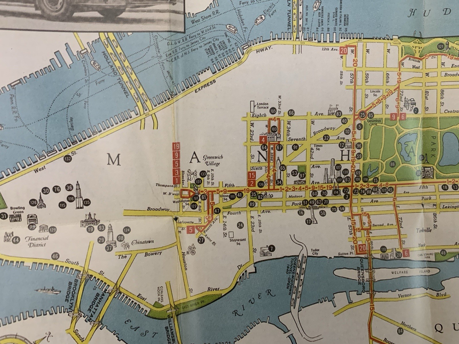 3 NOS FIFTH AVENUE COACH GUIDE NEW YORK WORLDS FAIR NYC VINTAGE NY MANHATTAN MAP