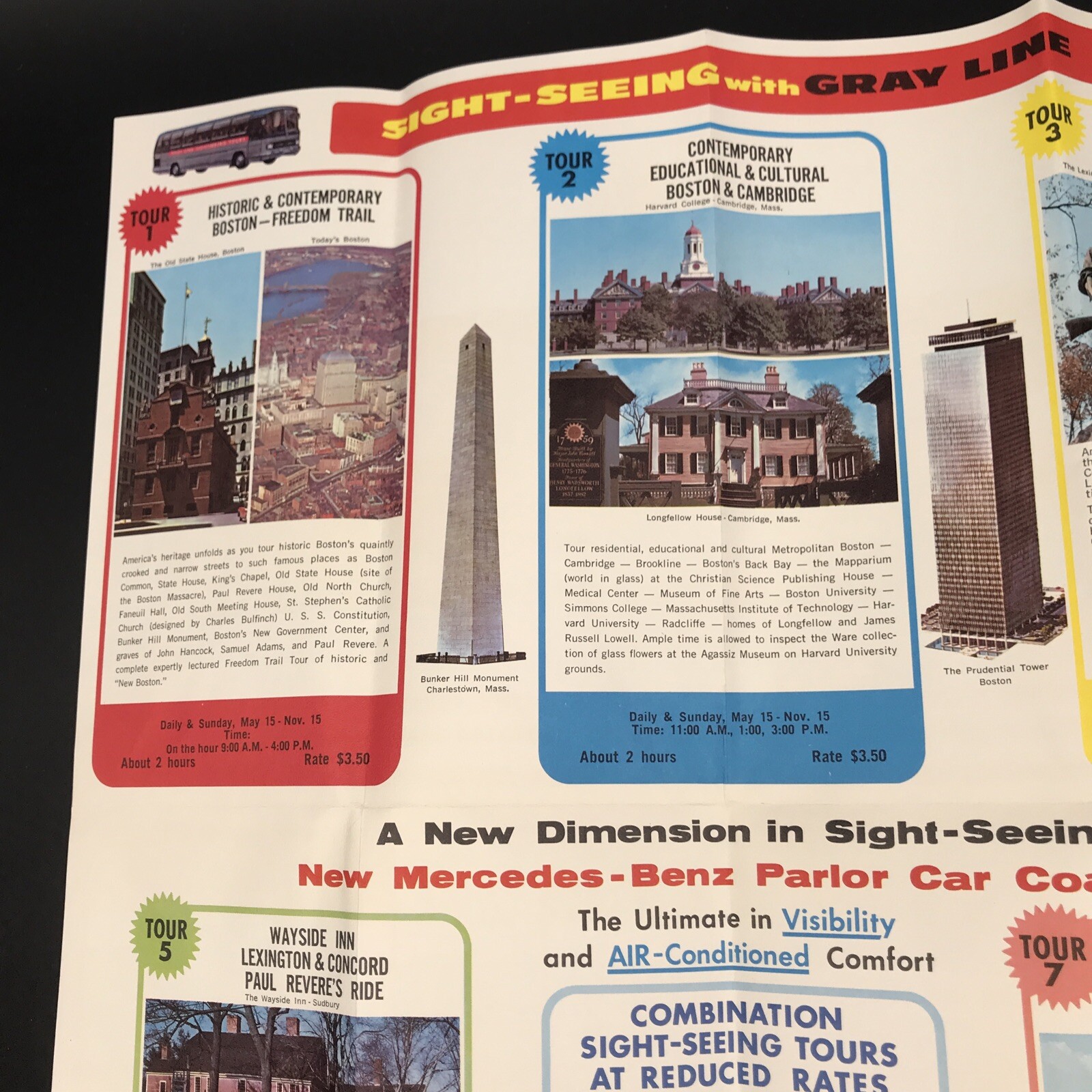 1968 Gray Line Bus Sight Seeing Boston New England Advertising Booklet Pamphlet