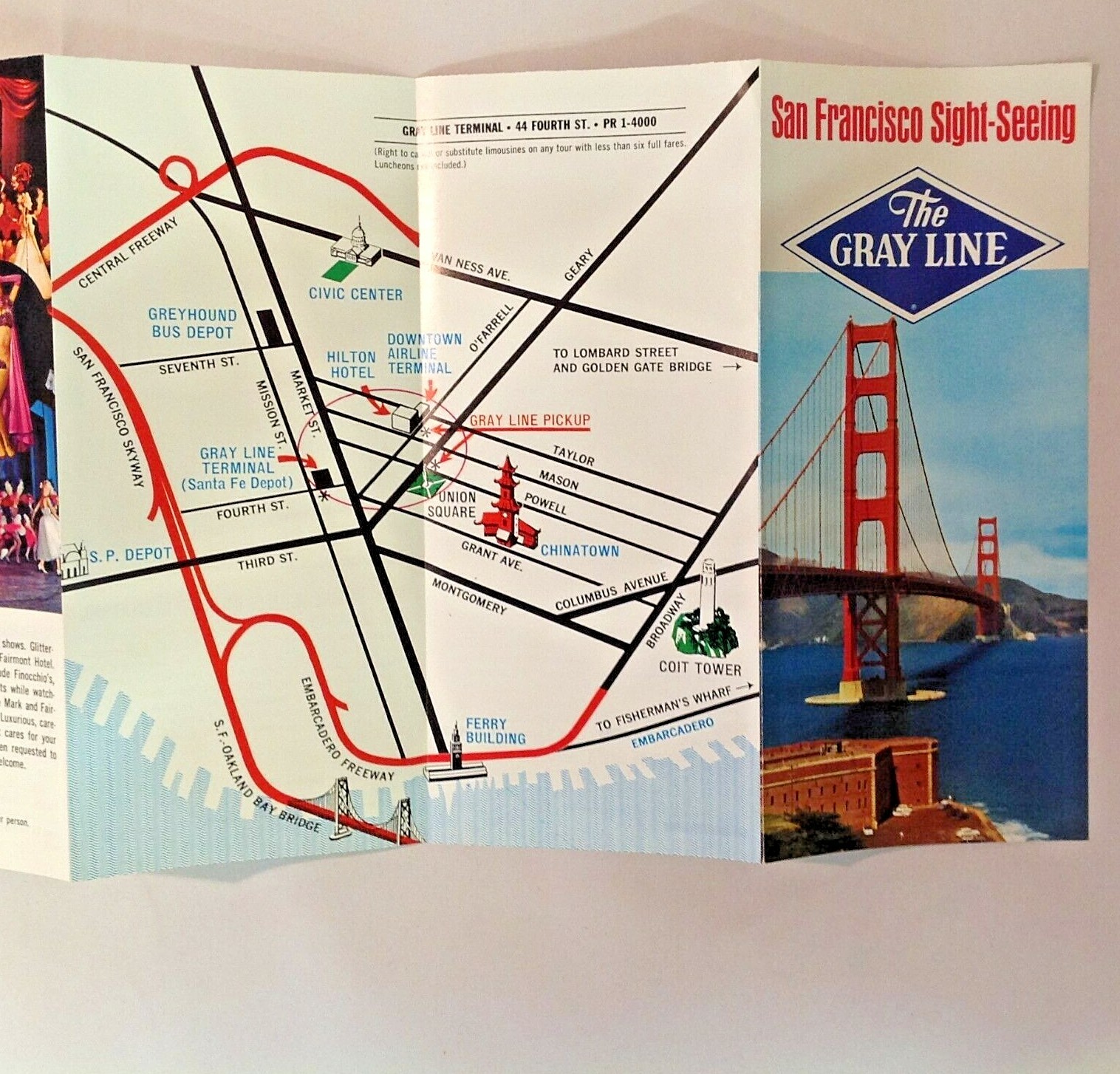 Vintage 1960’s Color Brochure The Gray Line San Francisco Sight-Seeing Tours CA