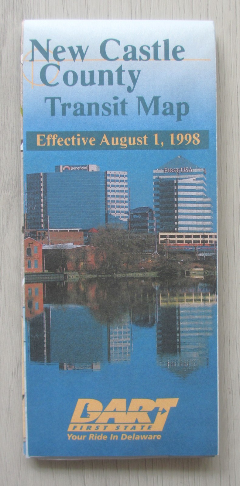Vintage August 1998 Delaware Area Transit Dart New Castle County Bus System Map