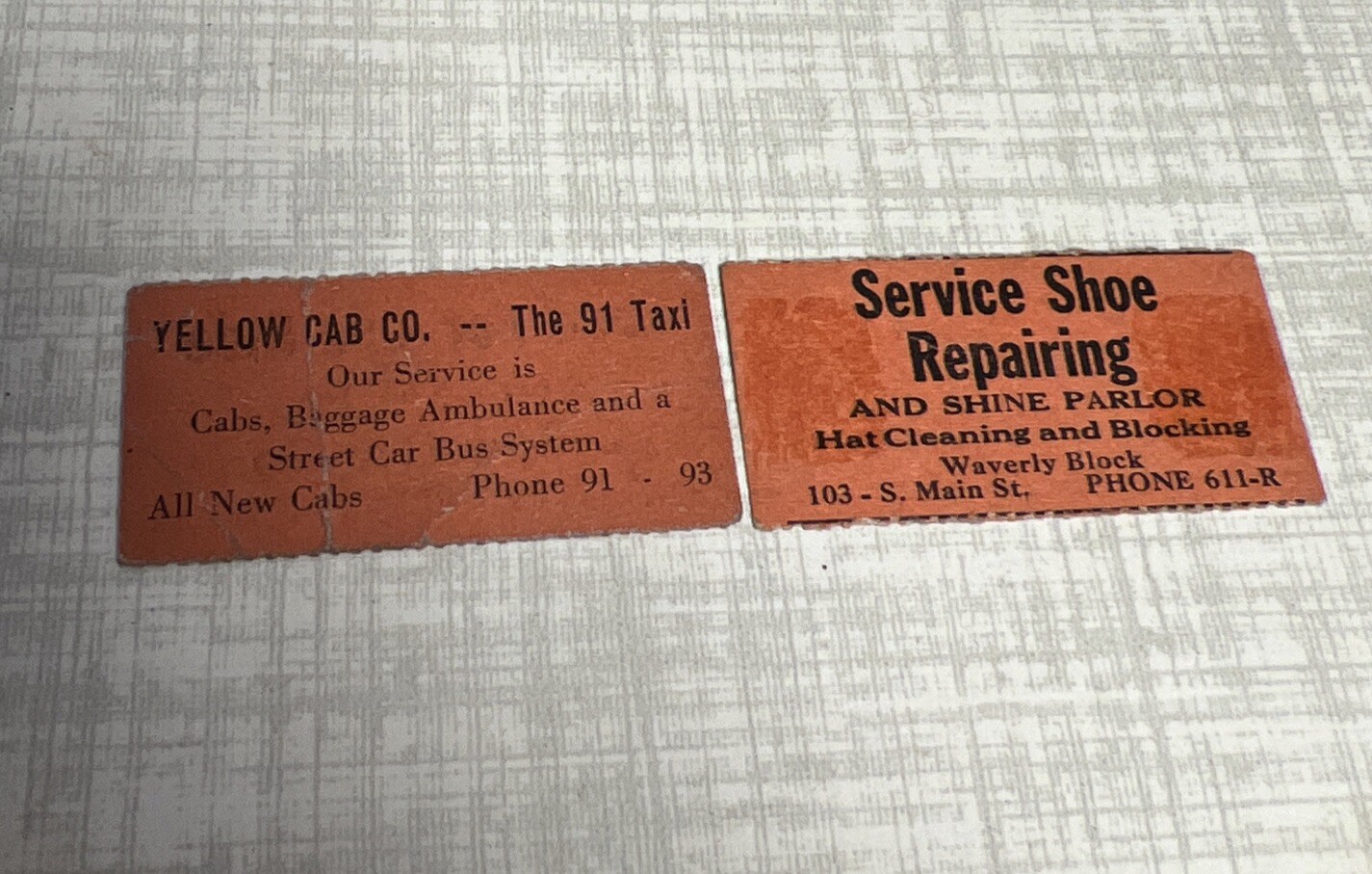 6 BUS TICKETS & YELLOW CAB FROM NORTH DAKOTA B& B BUS LINE MINOT MOTOR COACH