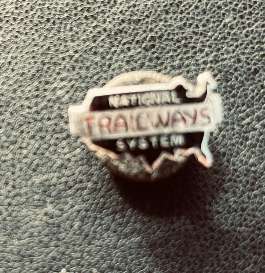 Vintage National Trailways System Enamel Lapel Pin USA Map Bus Lines Collectible