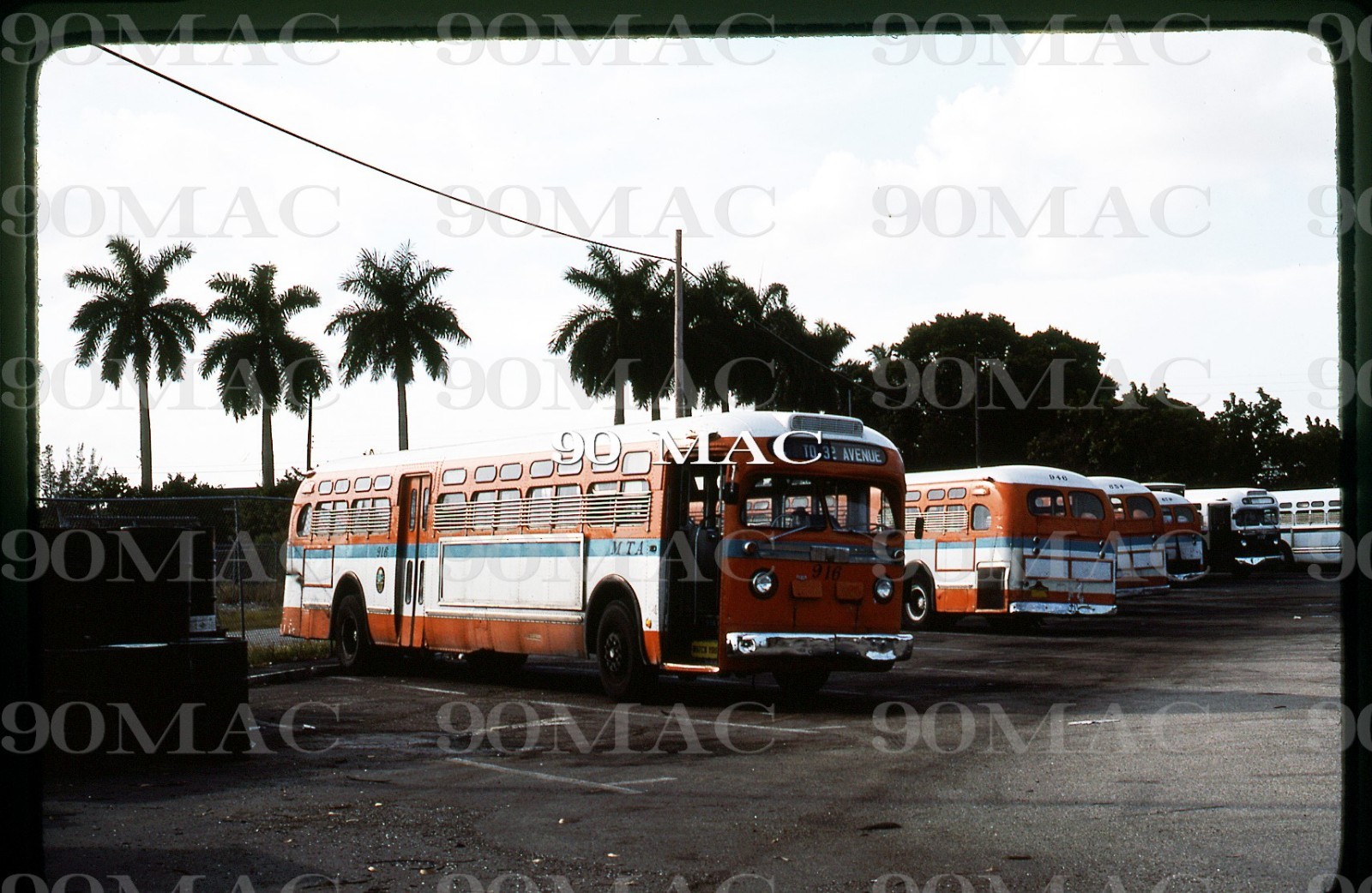 MIAMI-DADE TRANSIT. GM COACH BUS #916. Miami (FL). Original Slide 1976.