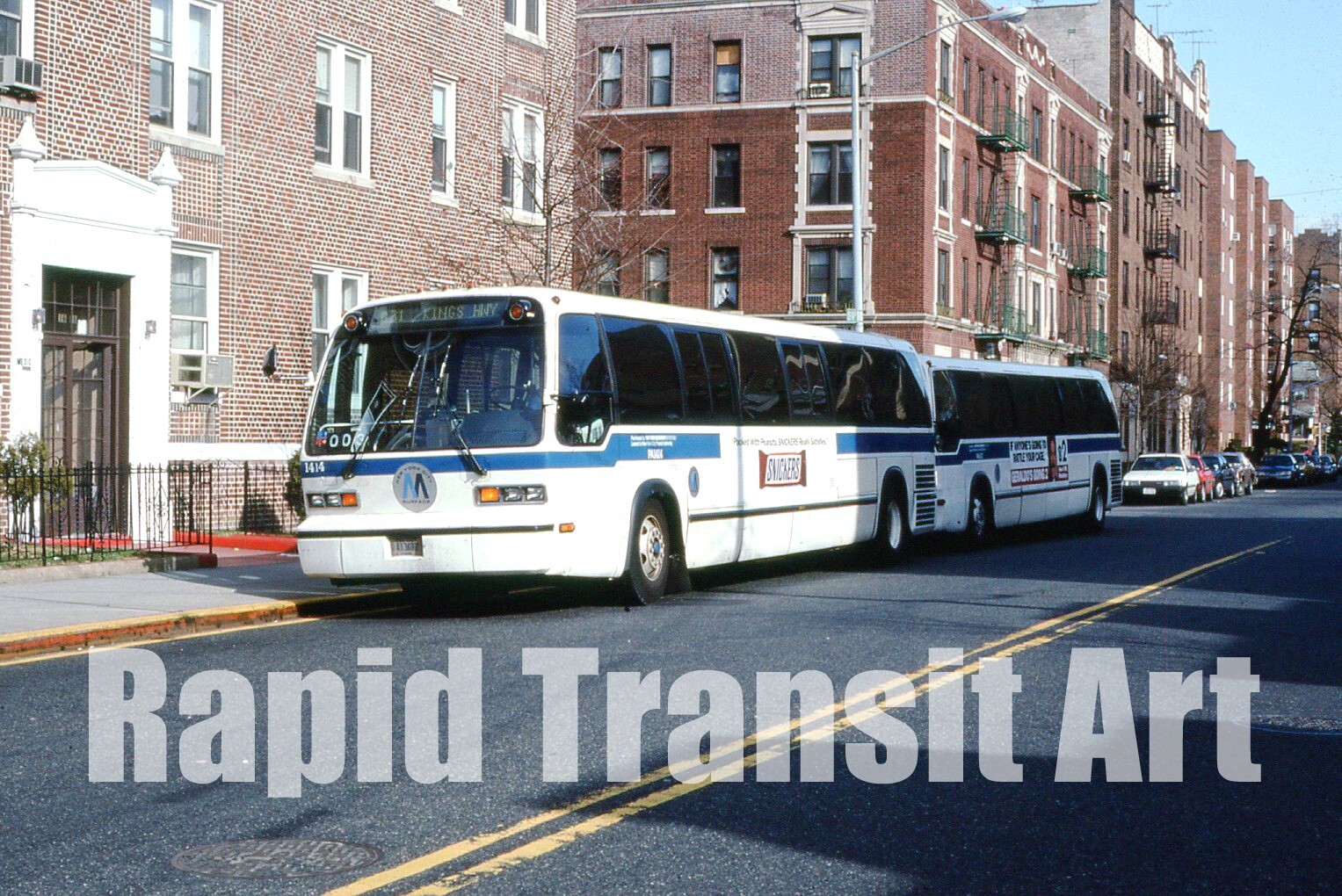Vintage 1993 Slide New York City RTS Bus 1414 Rte. B31 Quentin Road Brooklyn NYC