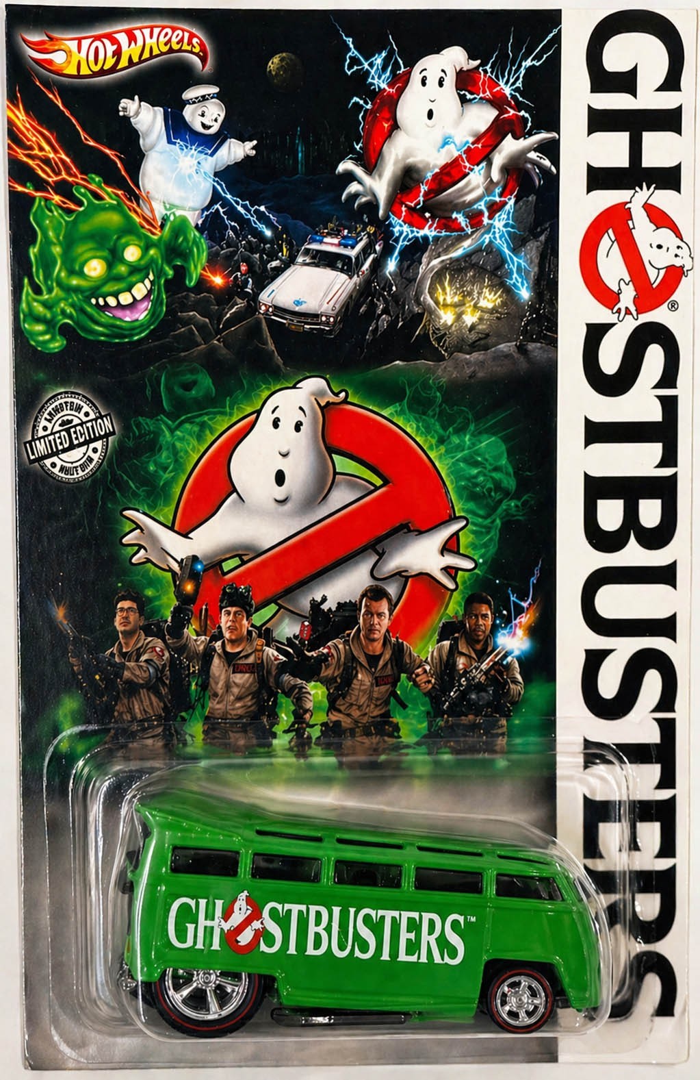 Green VOLKSWAGON VW Drag Bus Custom Hot Wheels Ghostbusters Series w/RR