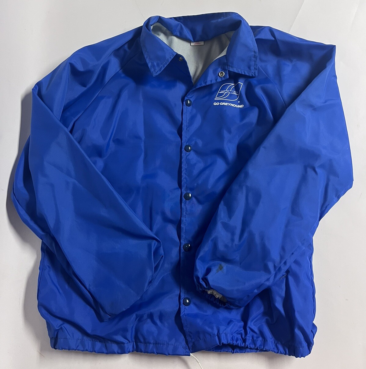 Vintage 80s/90s Greyhound Bus Line M Employee Driver Nylon Windbreaker Jacket