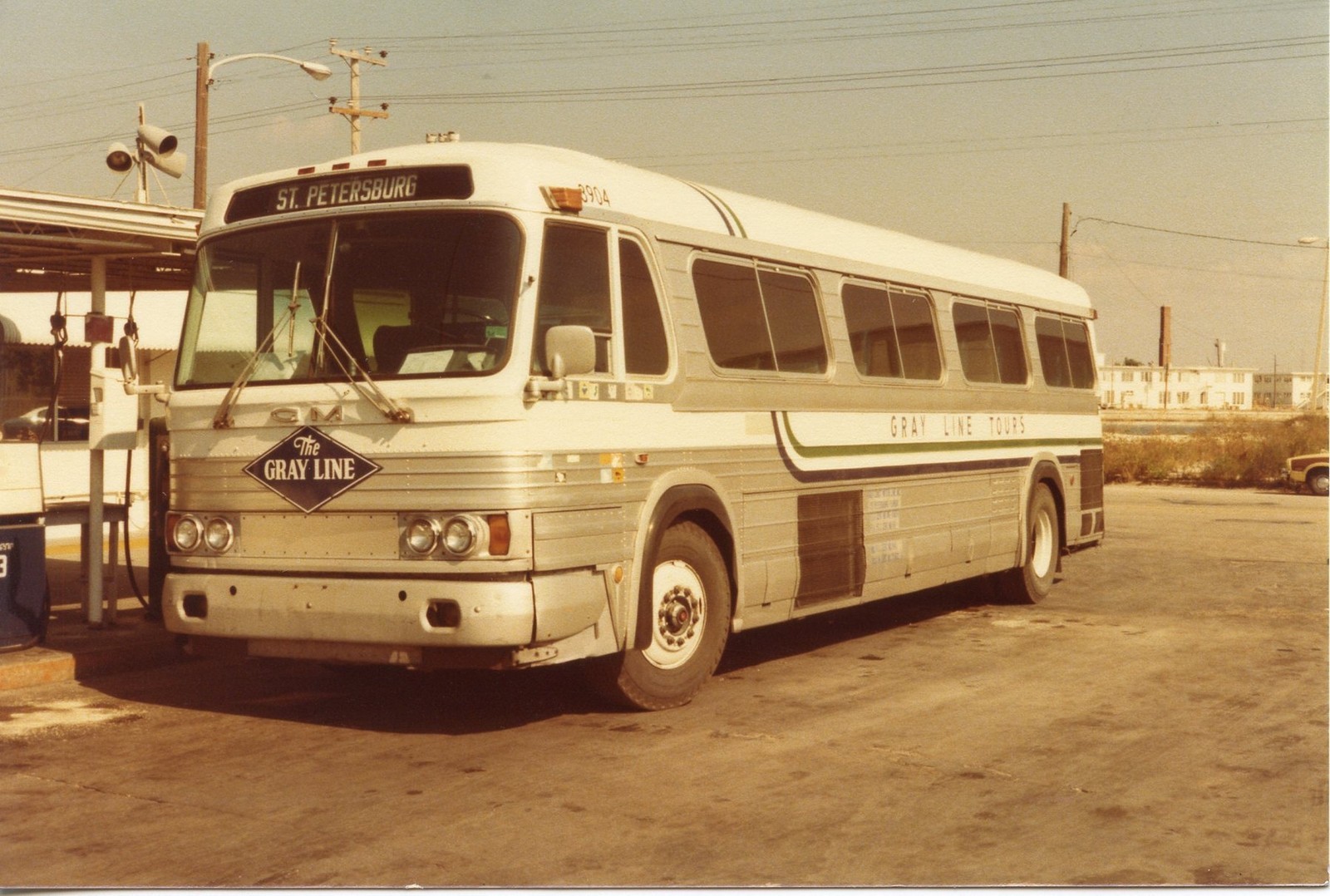 S700A RP 1980 GULF COAST MOTOR LINES GM BUS #3904 GREY LINE TOURS ST PETERSBURG