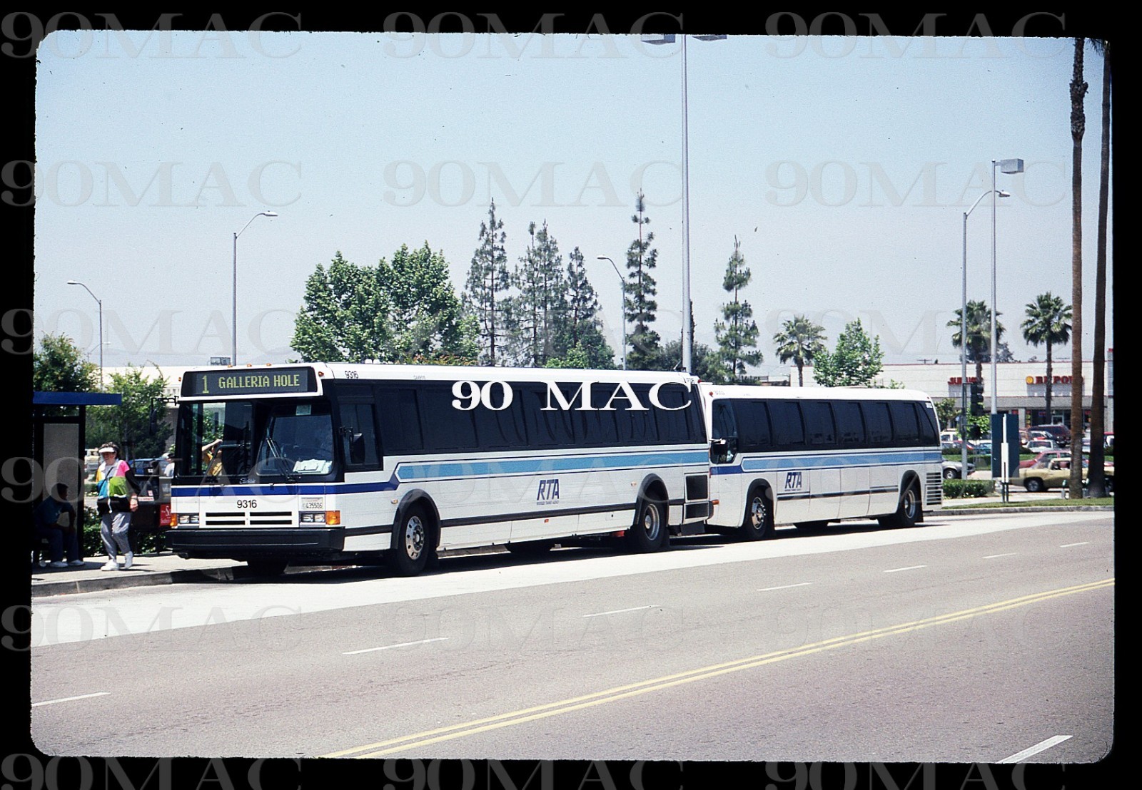 RIVERSIDE TRANSIT. FLXIBLE BUS #9316. Riverside (CA). 3 Original Slides 1994.