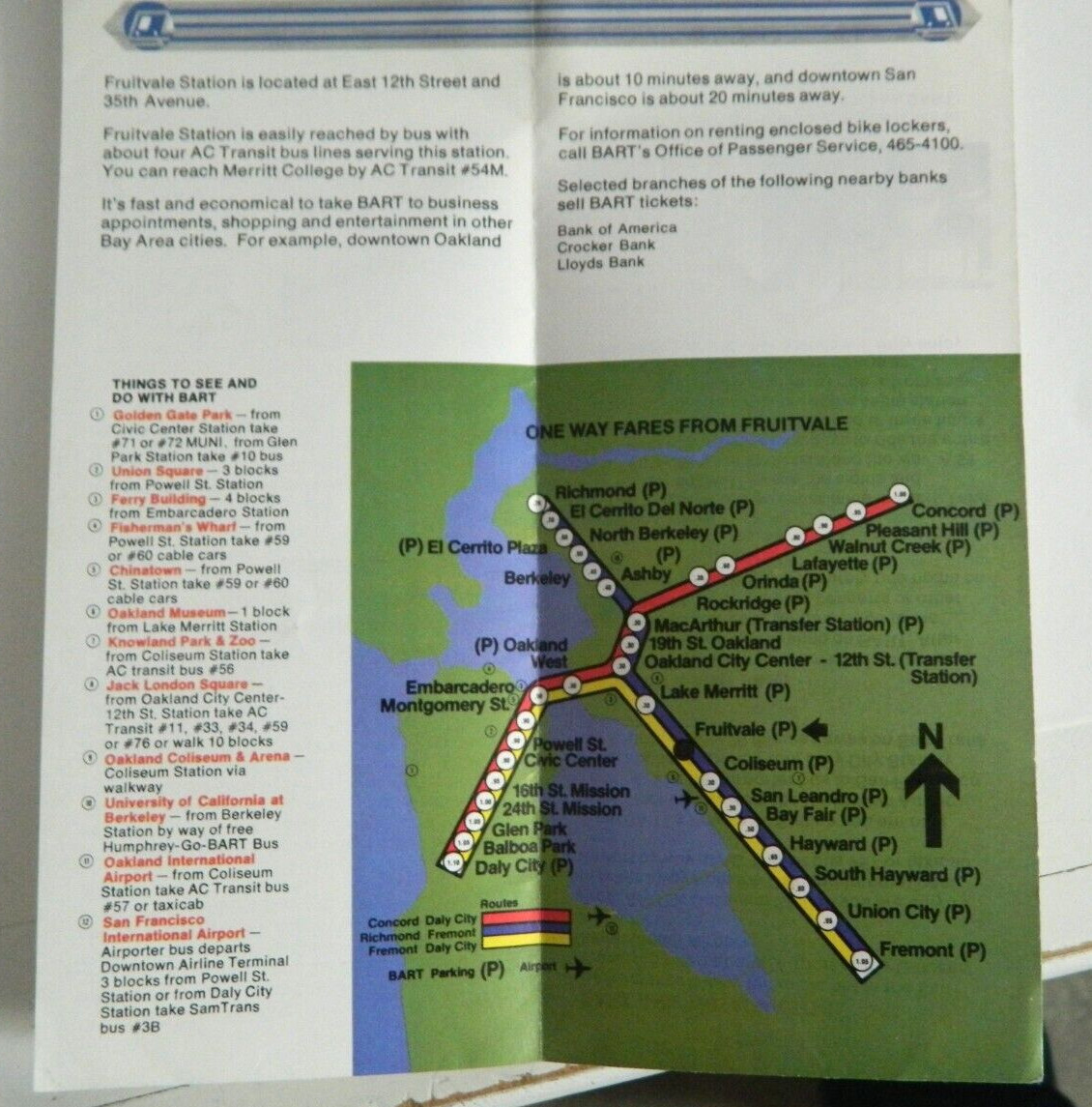 Vintage Fruitvale Bay Region Transit Brochure. T4