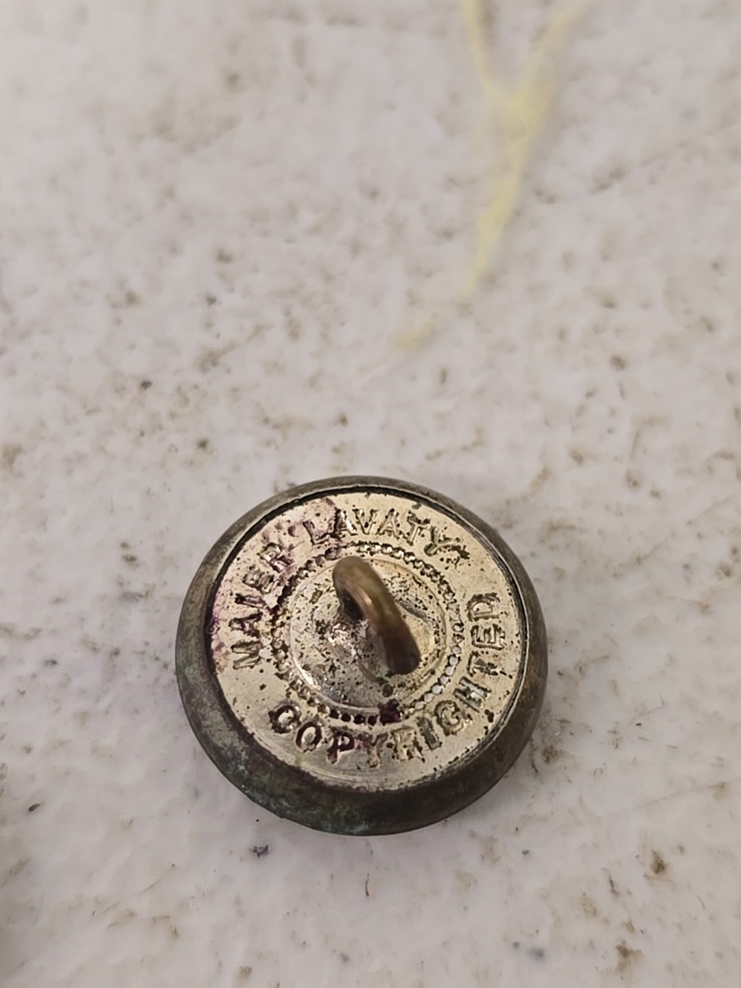Pair Of Vintage Greyhound Bus Lines Enamel Hat Jacket Buttons