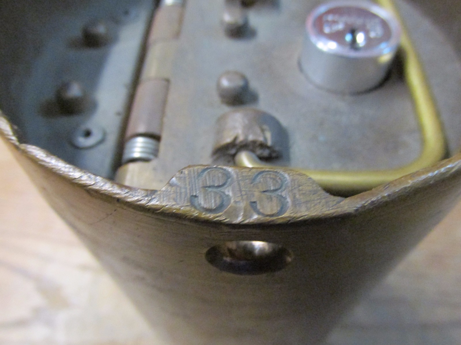 Vintage Diamond Mfg Brass Fare Box Cash Vault Cylindrical 9″ X 4-3/4″ X 4-3/4″