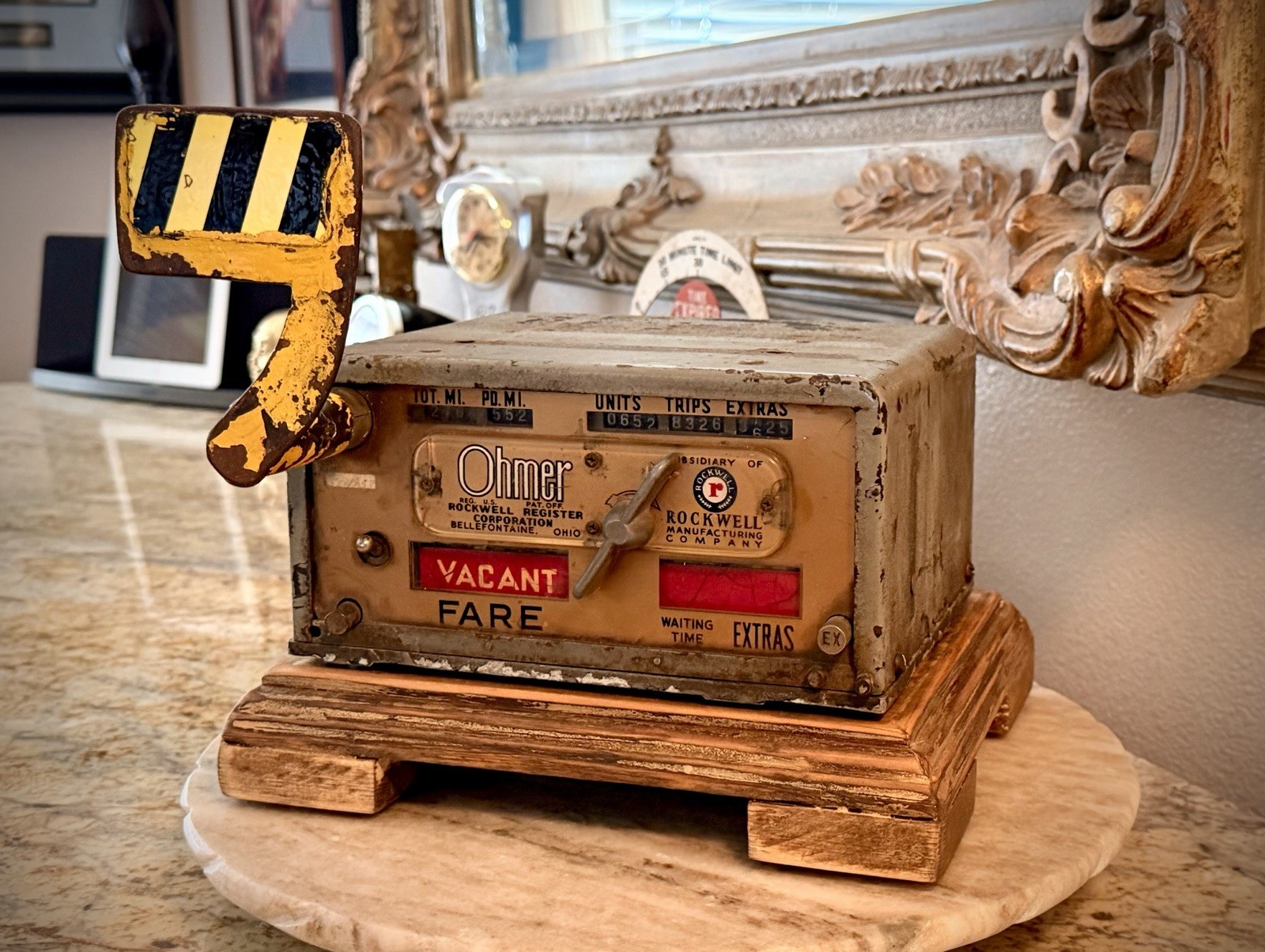 Vintage 1950s Ohmer Rockwell Taxi Cab Fare Meter – WORKING & TICKING – Rare