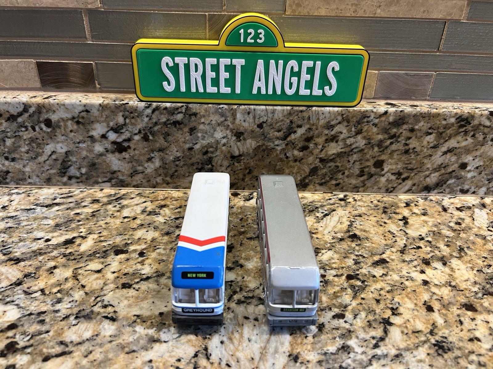 Lot Of 2 Diecast Greyhound Bus/ Gad About Tour Bus