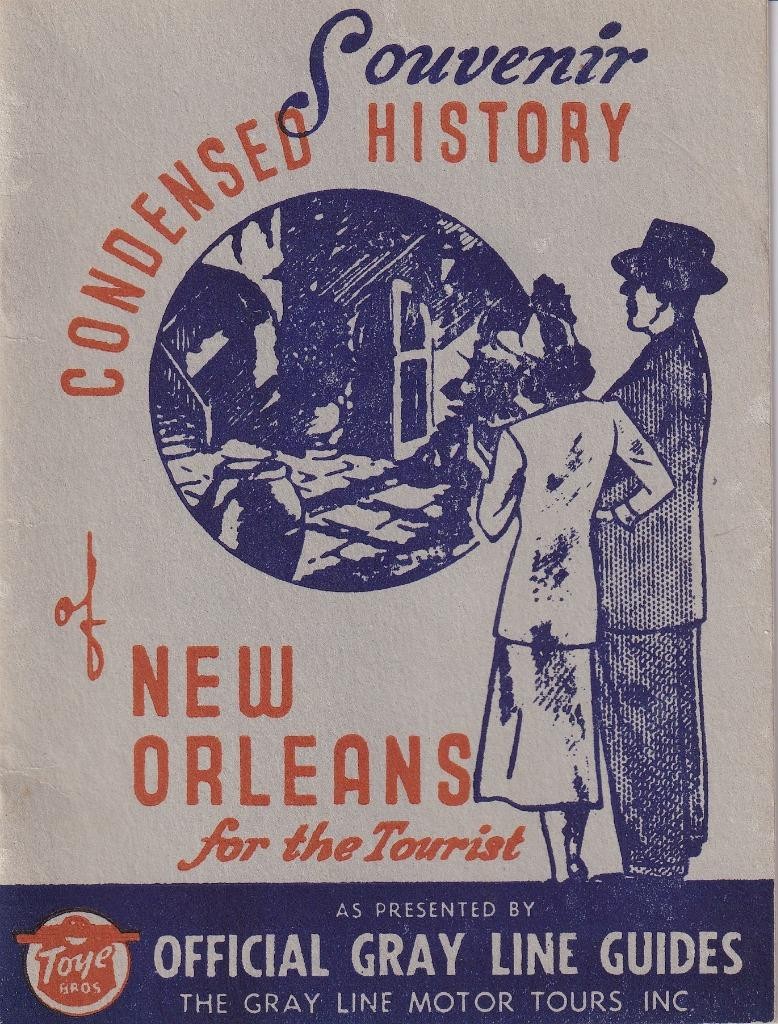 1930s Gray Line tourist guide, New Orleans, Louisiana