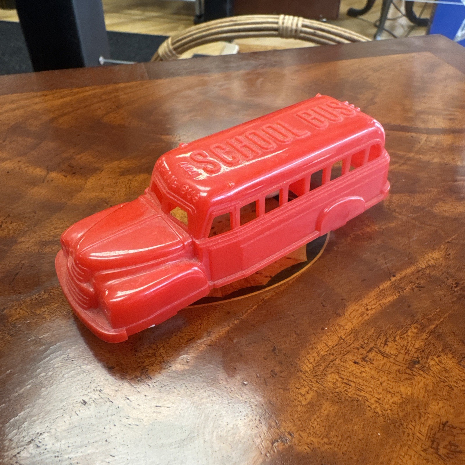 A Renewal Product School Bus No. 123 Made in USA Red.
