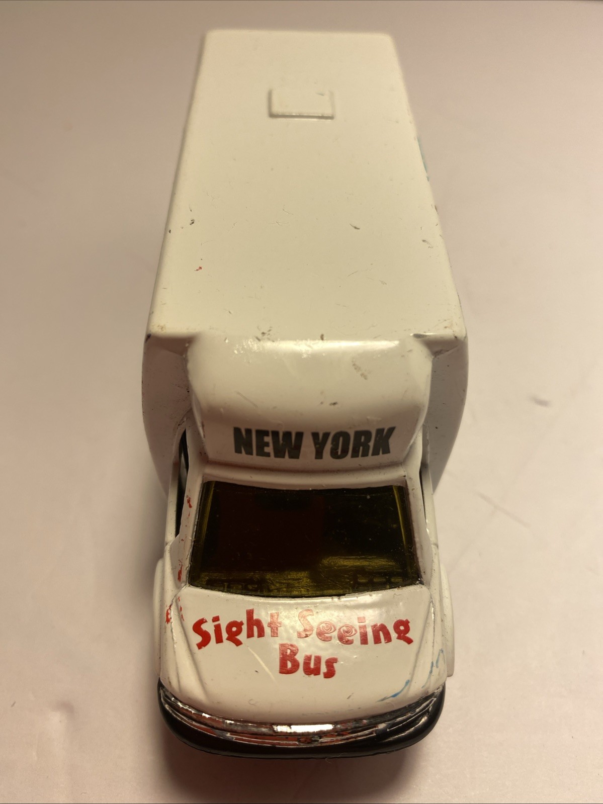 2014 New York White Sight Seeing Bus Pullback Works 4-3/4″ Shing Fat Ltd
