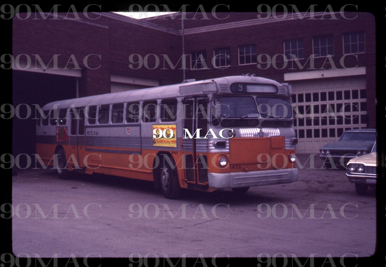 OMAHA TRANSIT Co. TWIN COACH BUS #1406. Omaha (NE). Original Slide 1971. (B)