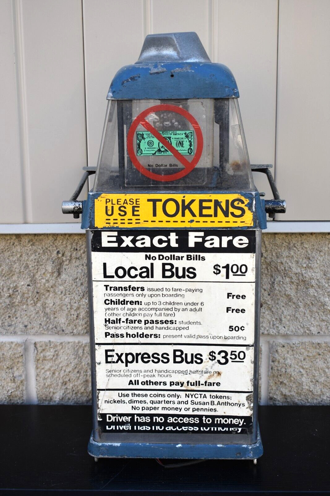 Vintage NYC Bus Fare Box, Token Coin Machine, Collectible (JC104) chalice co.
