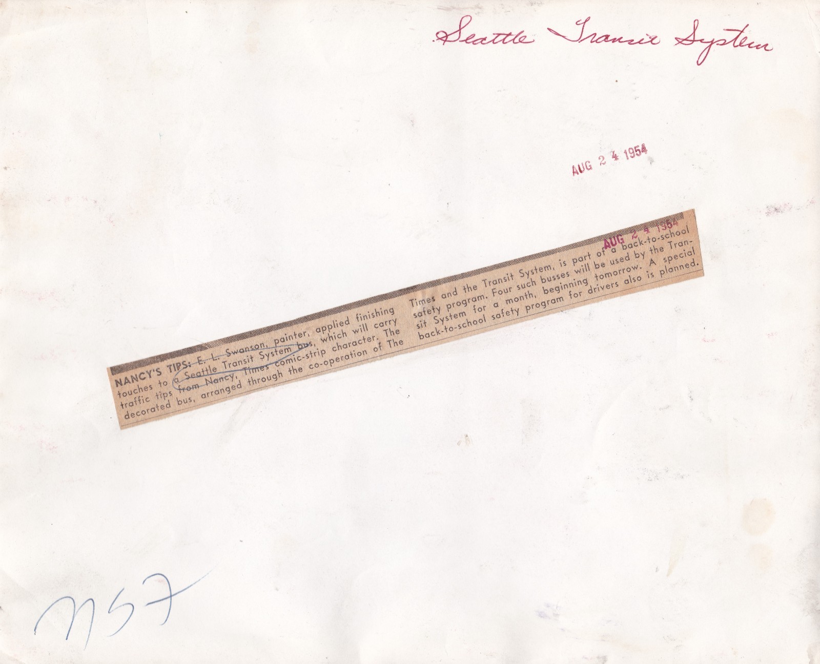 VINTAGE SEATTLE TRANSIT SYSYTEM STS TROLLEY BUS PHOTO #852 SEATTLE WASHINGTON –