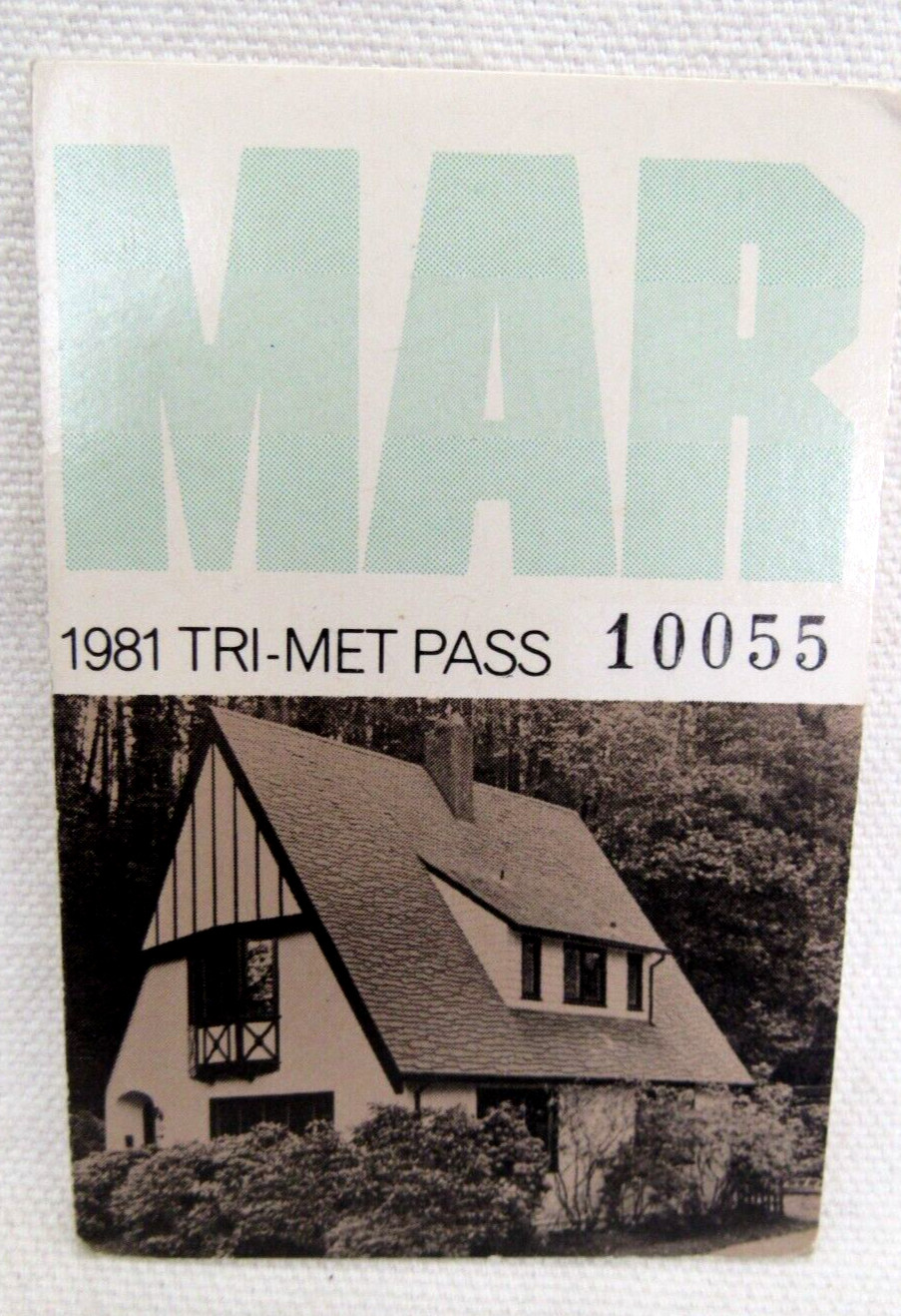 Vintage Tri-Met Bus & Max Light Rail March 1981 Monthly Pass Portland Oregon OR