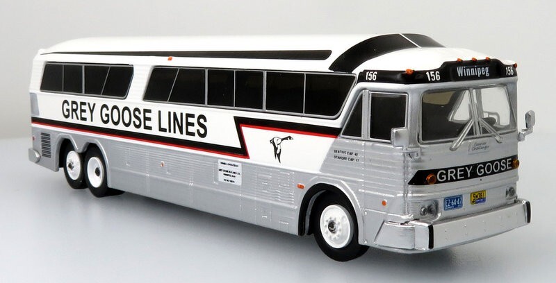 Iconic Replicas 1:87 MCI MC-7 Challenger Intercity Coach: Grey Goose Lines