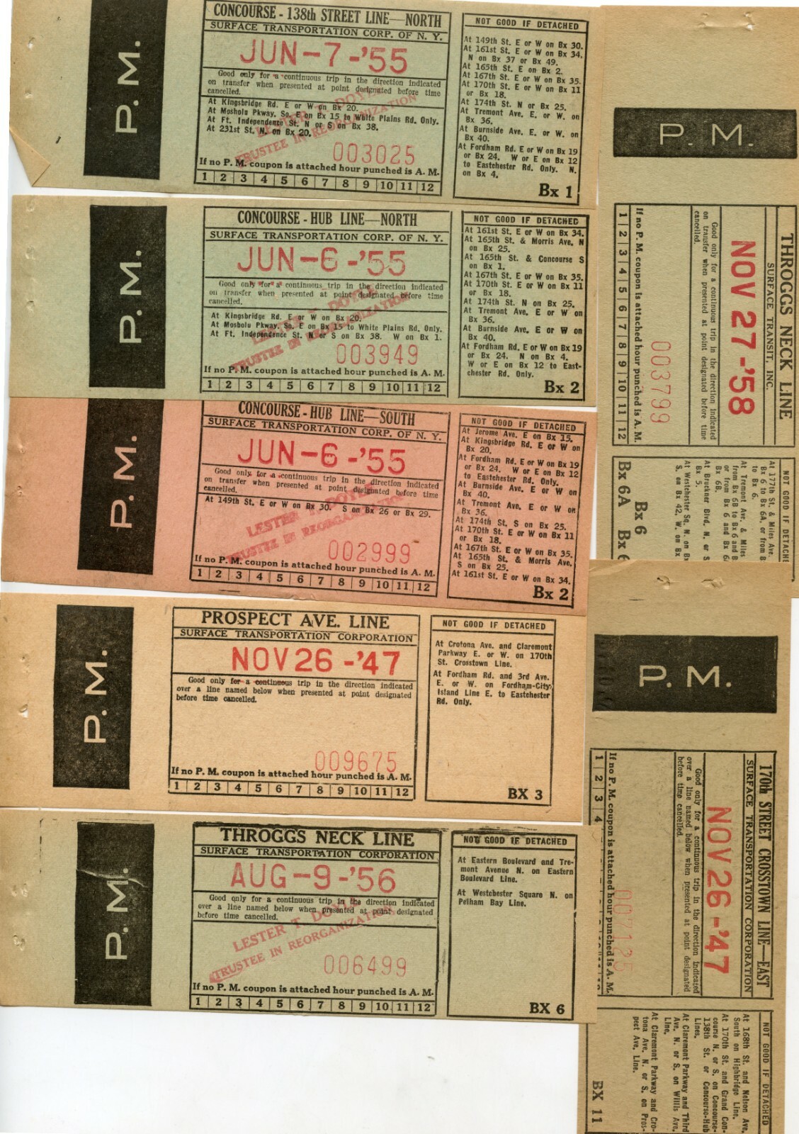 Vintage Obsolete Surface Transportation Corporation Transfer Set NY City ST