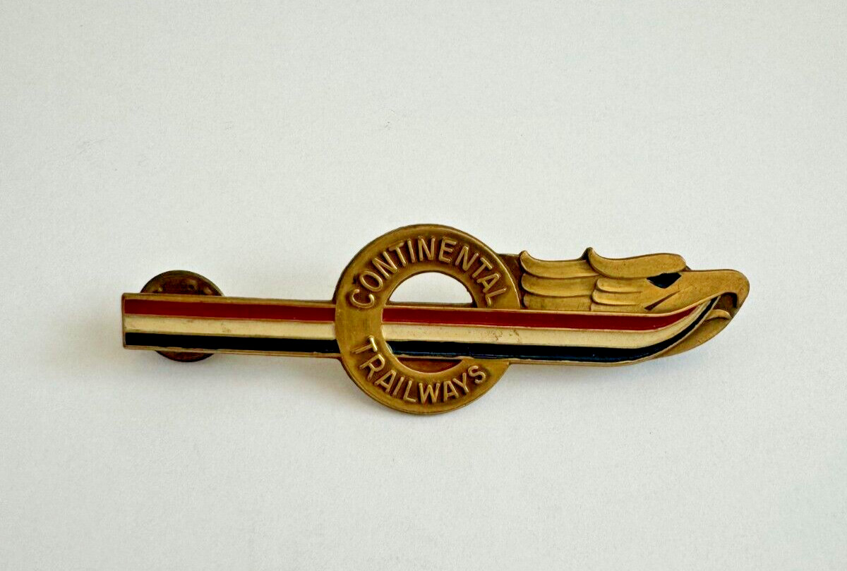 Vintage Continental Trailways Transit Badge Lapel Pin 1950s Golden Eagle – Rare