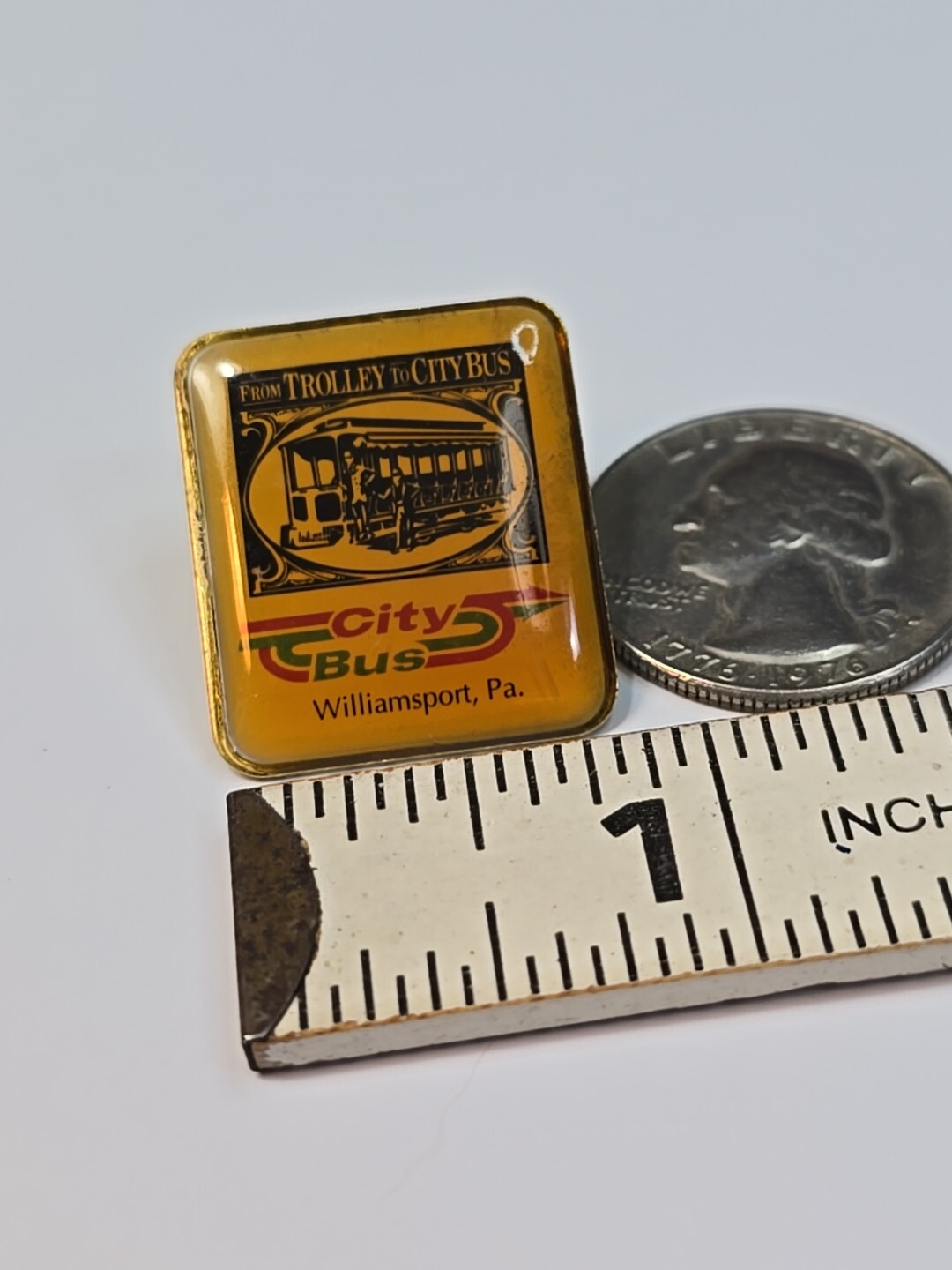 City Bus Williamsport Pennsylvania Lapel Pin From Trolley to City Bus