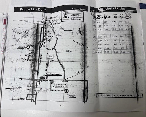 Kalamazoo Bus schedules 2011/2012 & System Route Map