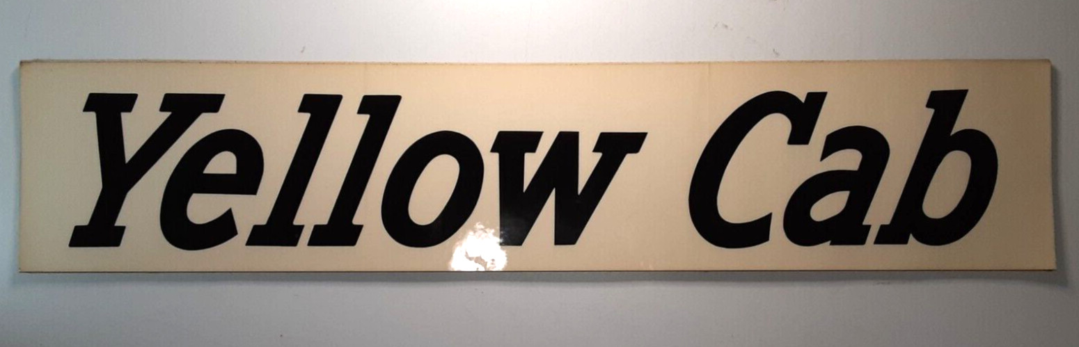 Yellow Cab Driver Taxicab Door Sign Sticker Decal Original Vintage Unused NOS T1