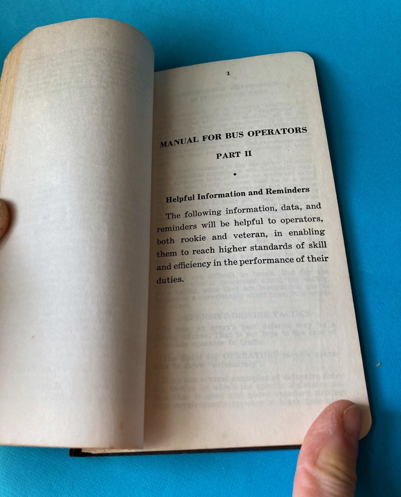 1946 Manual Bus Operators Spring Valley Motor Coach Rockland County Tappan NY
