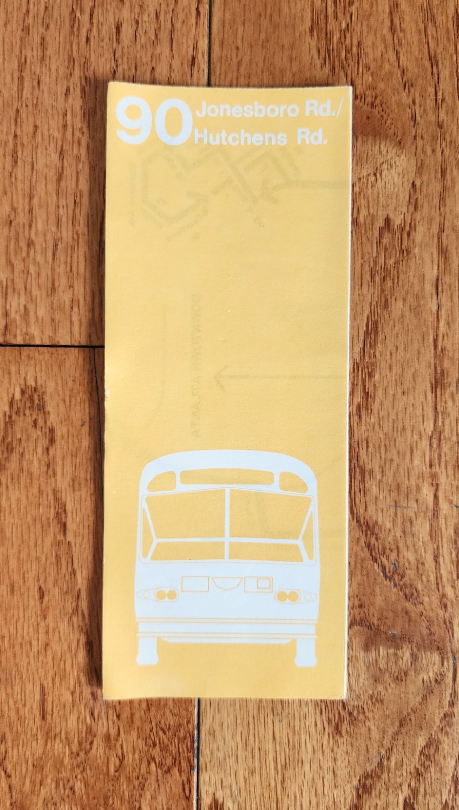 1978 MARTA BUS TIME TABLE SCHEDULE MAP ROUTE 90 ATLANTA GA