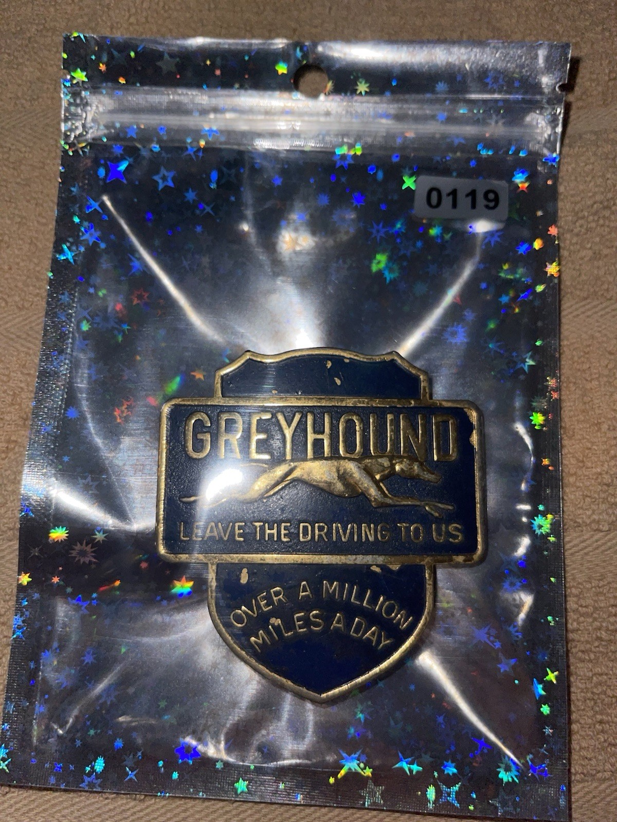 Vintage Greyhound Bus Line Hat Badge 1960s RARE CGB-0119 *Read description*